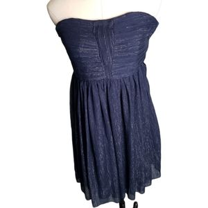 GB strapless navy silver thread chiffon prom/party